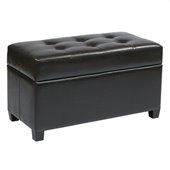 Office Star Metro Vinyl Storage Ottoman in Espresso