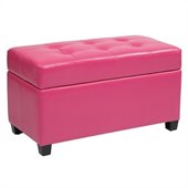 Office Star Metro Vinyl Storage Ottoman in Pink