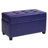 Office Star Metro Vinyl Storage Ottoman in Purple