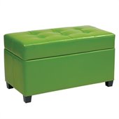 Office Star Metro Vinyl Storage Ottoman in Green