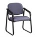 Office Star Deluxe Sled Base Arm Guest Chair with Designer Plastic Shell-Jet