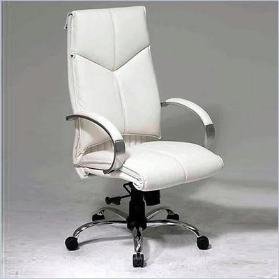 Office Star White Leather Executive Chair