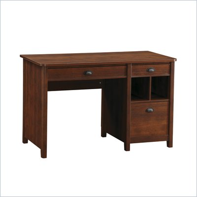 Office Star Addison Computer Desk with Single Ped in Nutmeg Finish