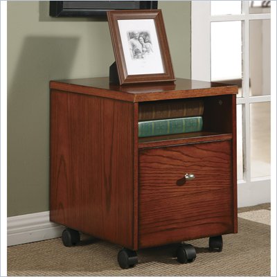 Office Star Aurora Mobile File Cabinet with Powdercoated Black Accents
