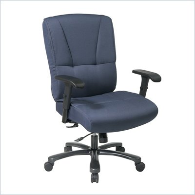 Office Star Big and Tall Deluxe Blue Executive Chair with Mid Tilt