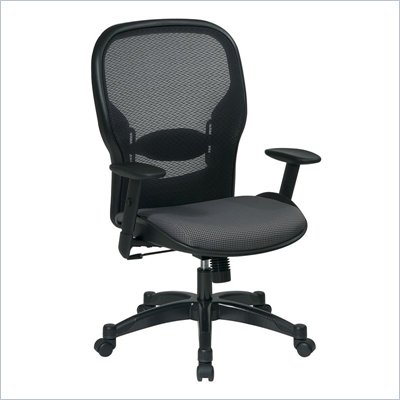 Office Star 23 Air Grid Back Fabric Seat Manager's Chair in Steel