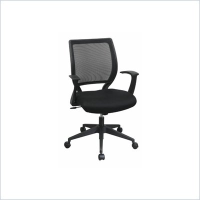 Office Star Screen Back Chair with Mesh Seat and Fixed Designer Arms