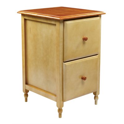 Office Star Country Cottage 2 Drawer Vertical Wood File Cabinet in Antique Whitewash