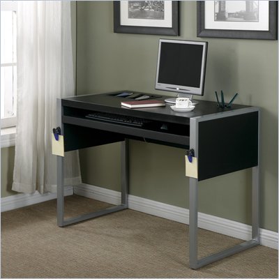 Office Star Elara Computer Desk with Reversible Silver/Black Top