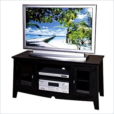 Office Star HEC 48" TV Stand w/ Side Folding Construction in Black