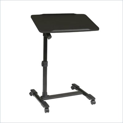 Office Star Adjustable Top Mobile Laptop Cart in Black