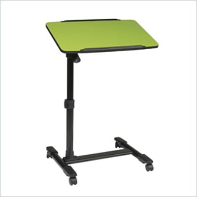 Office Star Adjustable Top Mobile Laptop Cart in Green