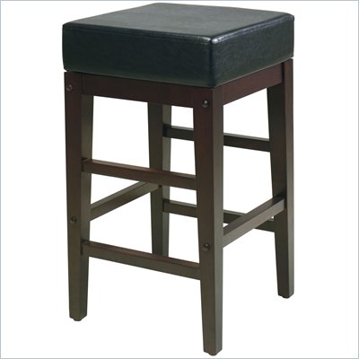 Office Star Metro 25" Square Barstool in Black & Espresso