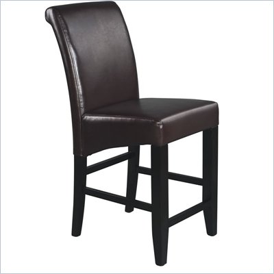 Office Star Metro 24" Parsons Barstool in Espresso Bonded Leather