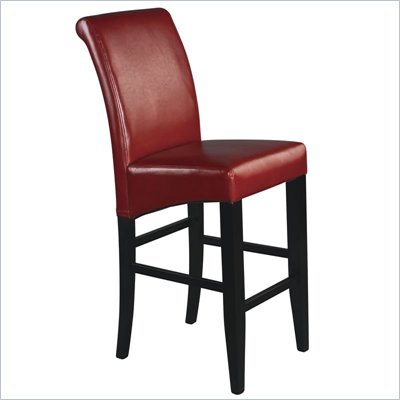Office Star Metro 30" Parsons Barstool in Crimson Red Bonded Leather