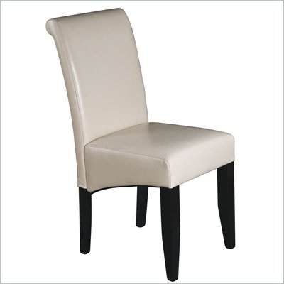 Office Star Metro Parsons Dining Chair in Cream Bonded Leather