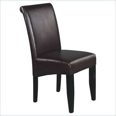Office Star Metro Parsons Dining Chair in Espresso Bonded Leather