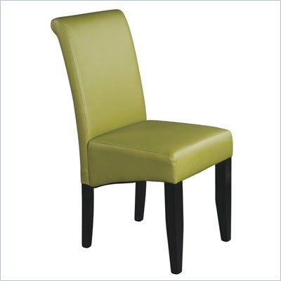 Office Star Metro Parsons Dining Chair in Kiwi Green Bonded Leather