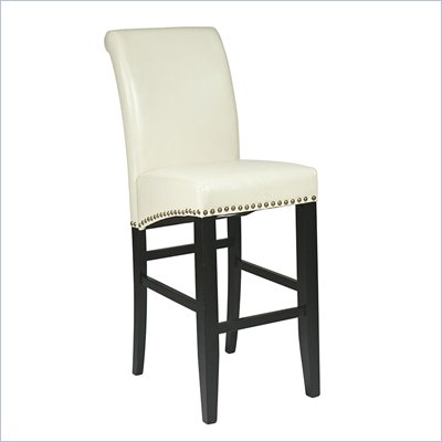 Office Star Metro 30" Eco Leather Parsons Barstool in Cream
