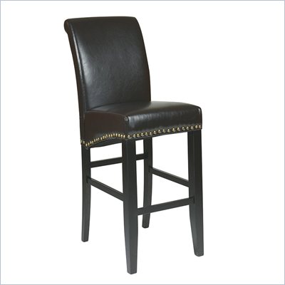 Office Star Metro 30" Eco Leather Parsons Barstool in Espresso