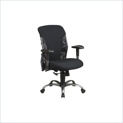Office Star Mesh Mid Back Office Chair with Titanium Finish Accents