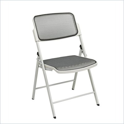 Office Star Deluxe ProGrid  Folding Chair in Beige (Set of 2)