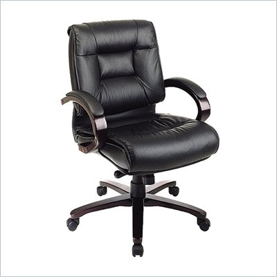   Office Chair on Office Star Deluxe Mid Back Executive Leather Office Chair With