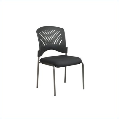 Office Star Titanium Finish Visitors Chair with Plastic Wrap Around Back