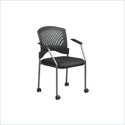 Office Star Rolling Guest Chair with Casters and Arms