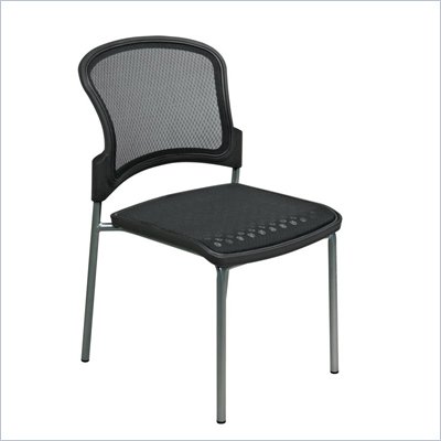 Office Star ProGrid Visitor Chair in Titanium Finish (Set of 2)