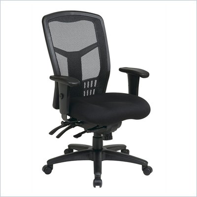 Office Star ProGrid High Back Managers Chair with 5 lever Multi Function Control in Titanium Finish