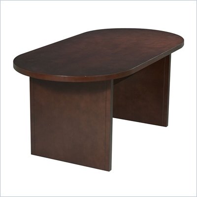 Office Star Pro-Line II Racetrack 6' Conference Table with Slab Base in Mahogany