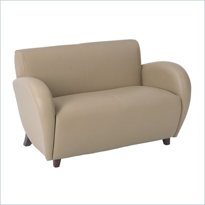 Office Star Furniture - Eleganza - Taupe Eco Leather Love Seat