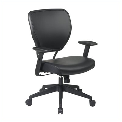 Office Star 55 Vinyl Back Task Chair w/ Vinyl Seat in Black