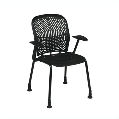 Office Star 801 Raven Visitors Chair w/ BF, Arms & Glides (Set of 2)