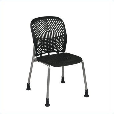 Office Star 801 Raven Visitors Chair w/ PF & Glides (Set of 2)