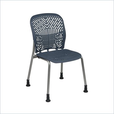 Office Star 801 Blue Visitors Chair w/ PF & Glides (Set of 2)
