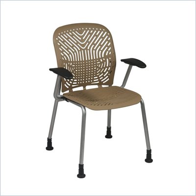 Office Star 801 Latte Visitors Chair w/ PF, Arms & Glides (Set of 2)
