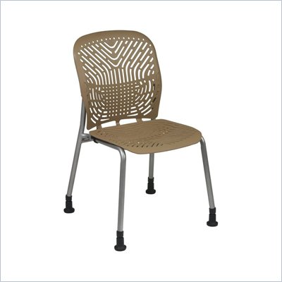 Office Star 801 Latte Visitors Chair w/ PF & Glides (Set of 2)