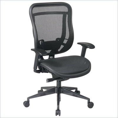 Office Star 818 High Back Chair w/ Mesh Seat & Back in Black/Gunmetal