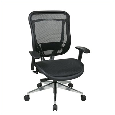 Office Star 818A High Back Chair w/ Seat in Black/Gunmetal