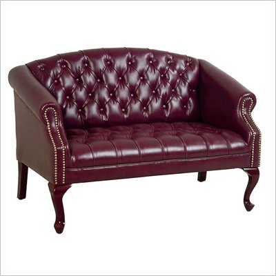 Office Star Work Smart Queen Ann Traditional Ox Blood Love Seat