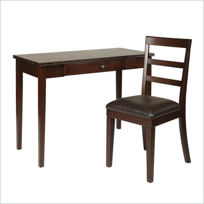 Office Star Tucson 42" Desk and Chair Set in Dark Espresso
