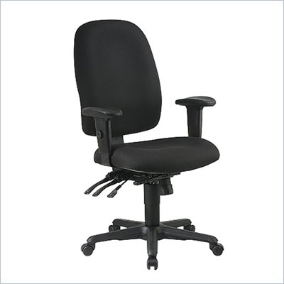 Office Star Work Smart Multi-Function Ergonomic Chair with Ratchet Back and Adjustable Soft Padded Arms