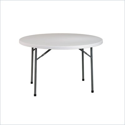 Office Star 48" Round Resin Multi Purpose Table with Traditional 4 Post Legs