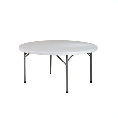 Office Star 60" Round Resin Multi Purpose Table with Traditonal 4 Post Legs