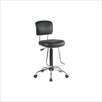 Office Star Chrome Finish Economical Chair with Teardrop Footrest