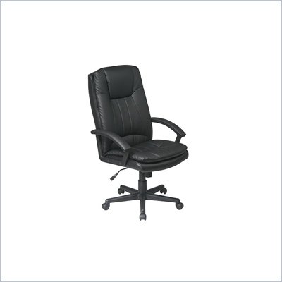 Office Star Deluxe High Back Executive Black Eco Leather Chair