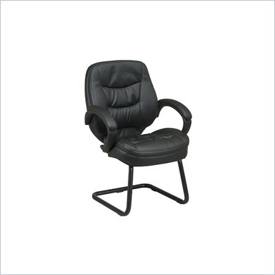 Office Star Deluxe Eco Leather Visitors Chair in Black