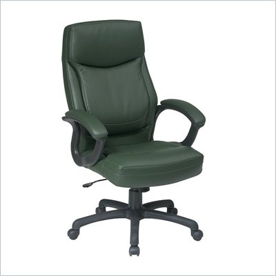 Office Star Executive High Back Green Eco Leather Chair